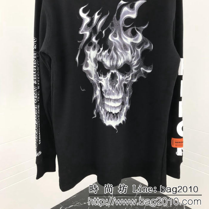 Heron Preston19ss官網最新款 骷髏頭前後印花圓領衛衣 情侶款 ydi1134